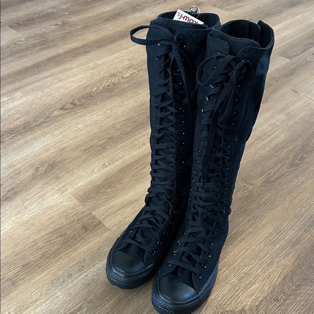 NWT Converse Chuck Taylor All Star XX-Hi knee-high sneakers. Black Size 8.5 - Picture 3 of 13